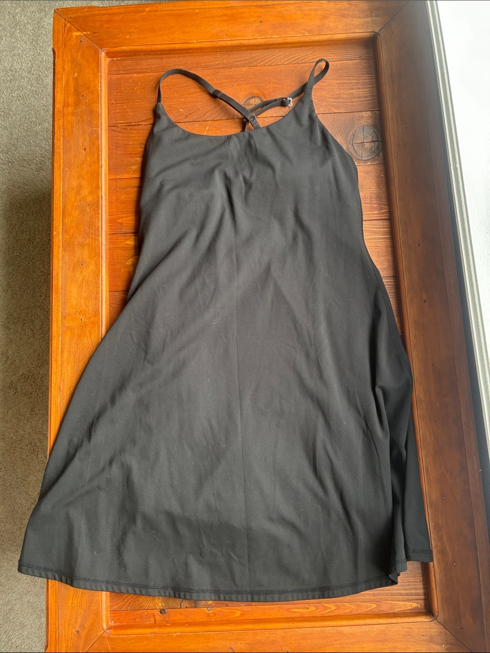 HALARA Black Cross-Back Slip Mini Dress